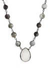 Ela Rae Ara Collar Necklace In Catseye/ Peruvian Opal