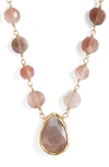 Ela Rae Teardrop Multi-stone Pendant Necklace, 16