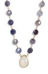 Ela Rae Ara Collar Necklace In Hematite/ Moonstone