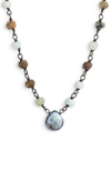 Ela Rae Beaded Collar Necklace In Peruvian Opal/ Kynite