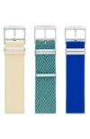 Misfit Phase Three-pack 20mm Watch Straps In Sand/ Teal/ Cobalt