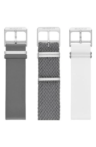 Misfit Phase Three-pack 20mm Watch Straps In Grey/ White