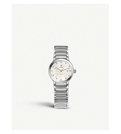 Rado R30027923 Centrix Mother-of-pearl And Stainless Steel Watch In Silver/ Mop/ Silver