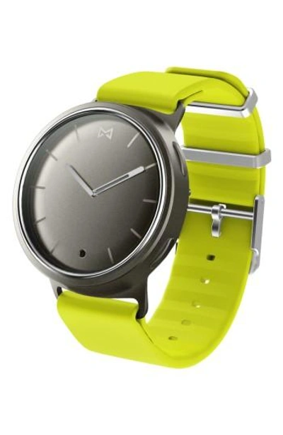Misfit Phase Silicone Strap Smart Watch, 40mm In Lime/ Silver