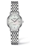 Longines Elegant Mother Of Pearl Dial Ladies Watch L43094876 In Mother Of Pearl / White