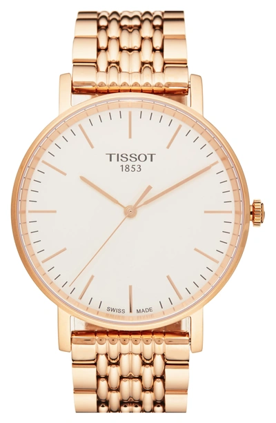 Tissot Everytime Medium Bracelet Watch, 38mm In White/rose Gold