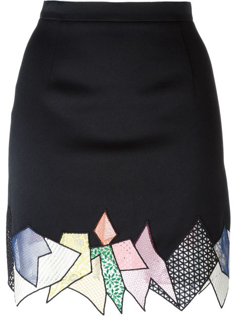 Christopher Kane Patchwork Detail Mini Skirt | ModeSens