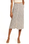 Treasure & Bond Button Front Skirt In Pink Medallion