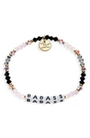 Little Words Project Badass Beaded Stretch Bracelet In Pink White