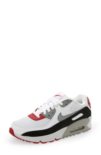 Nike Kids' Air Max 90 Sneaker In Photon Dust/particle Grey/varsity Red