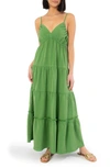 Kut From The Kloth Thea Tiered Ruffle Maxi Dress In Green