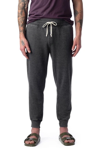 Alternative Campus Cotton Blend Joggers In Washed Black
