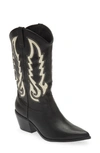 Billini Norva Western Pointed Toe Boot In Black-bone