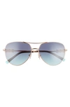 Tiffany & Co 59mm Aviator Sunglasses In Rubedo/ Azure Gradient Blue
