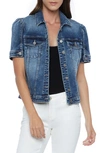 Wash Lab Denim Puff Sleeve Denim Jacket In Mendocino Blue