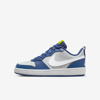 Nike Court Borough Low 2 Big Kids' Shoes In Grey Fog/white/mystic Navy/atomic Green