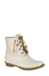 Sperry 'saltwater' Duck Boot In Oat/ Gold Rubber/ Textile