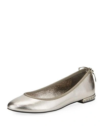 Adrianna Papell Brianne Flat In Gunmetal Leather