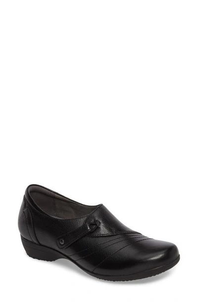 Dansko Franny Loafer In Black Milled Nappa Leather