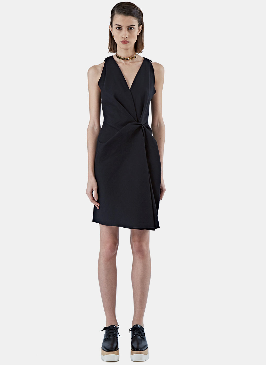 Lanvin Women's Ruched Sleeveless Dress From Pre Ss16 In Black | ModeSens