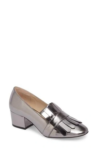 Botkier Olive Loafer Pump In Pewter Leather