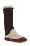 Acorn Slouch Slipper Boot In Charcoal Fabric