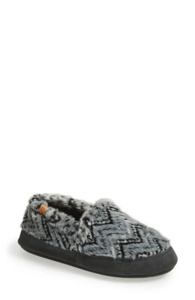 Acorn Moc Slipper In Grey Zig Zag