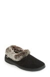 Acorn 'chinchilla Collar' Faux Fur Slipper In Black