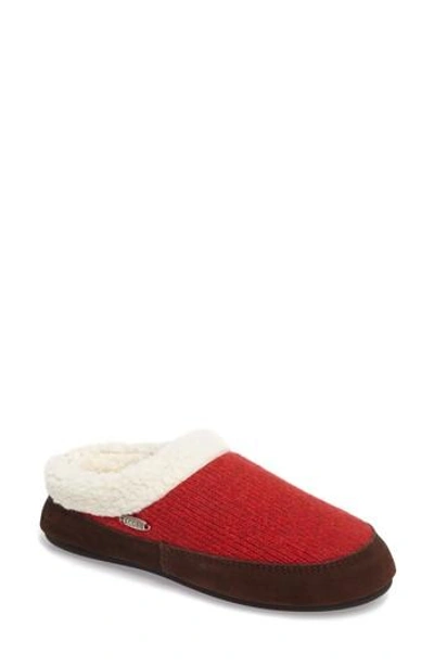 Acorn Ragg Mule Slipper In Red