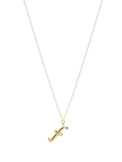 The Alkemistry Love Letter F Initial 18ct Yellow-gold And 0.15ct Round-cut Diamond Necklace In 18ct Yellow Gold