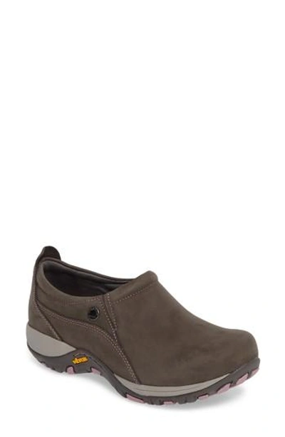 Dansko Patti Waterproof Clog In Grey Milled Nubuck Leather