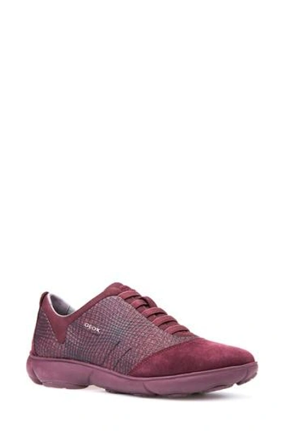 Geox Thymar 15 Slip-on Sneaker In Dark Burgundy Fabric