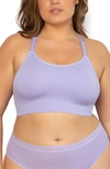 Curvy Couture Smooth Seamless Comfort Wireless Bralette In Lavender Mist