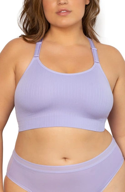 Curvy Couture Smooth Seamless Comfort Wireless Bralette In Lavender Mist