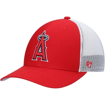 47 ' Red/white Los Angeles Angels Primary Logo Trucker Snapback Hat
