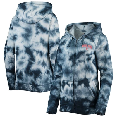 New Era Women's  Navy Boston Red Sox Tie-dye Full-zip Hoodie