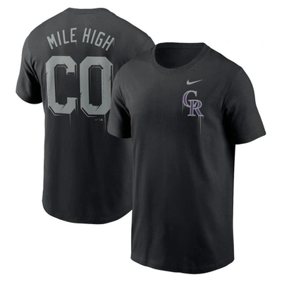 Nike Black Colorado Rockies Mile High Local Team T-shirt