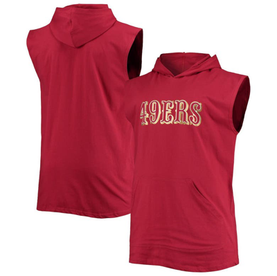 Profile Scarlet San Francisco 49ers Big & Tall Muscle Sleeveless Pullover Hoodie