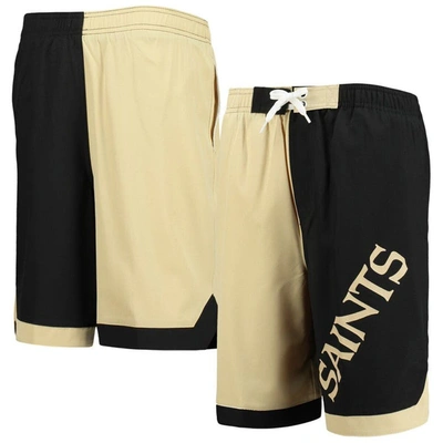 Outerstuff Kids' Big Boys Gold, Black New Orleans Saints Conch Bay Board Shorts In Gold,black