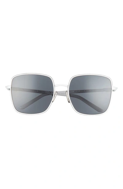 Prada 57mm Polarized Square Sunglasses In White