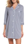 Ralph Lauren Jersey Sleep Shirt In Windsor Navy/ White Stripe