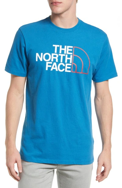 The North Face Half Dome Logo Graphic Tee In Banff Blue