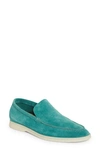 Loro Piana Summer Walk Suede Moc Toe Loafer In Blue Sorbet