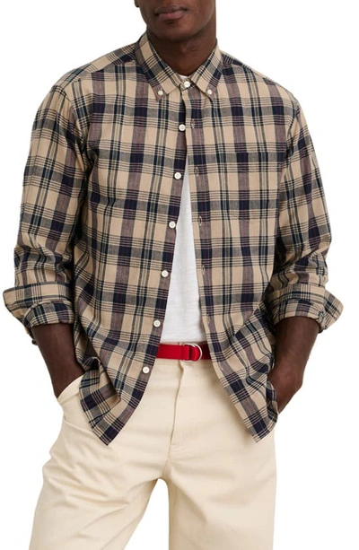 Alex Mill Mill Plaid Cotton Button-down Shirt In Beige Madras