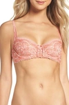 Skarlett Blue 'minx' Unlined Lace Demi Underwire Bra In Tea Rose/picante