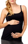 Rosie Pope Seamless Nursing Maternity Camisole In Black