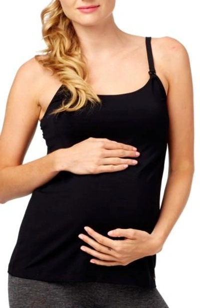 Rosie Pope Seamless Nursing Maternity Camisole In Black
