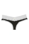 Honeydew Intimates Ahna Thong In Black/ Silver