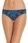 Honeydew Intimates Skinz Thong In Black Tropical