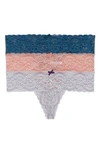 Skarlett Blue Obsessed Thong In Silver/ Eclipse/ Tea Rose